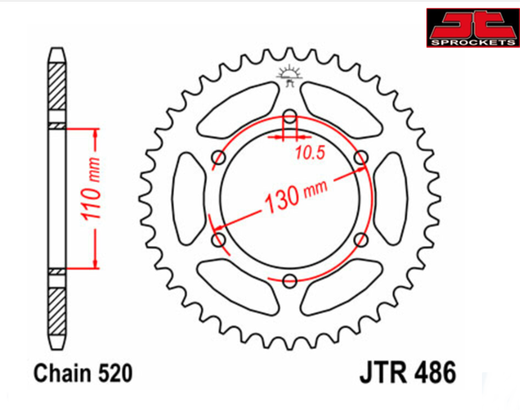 CORONA JT 486 de acero con 43 dientes